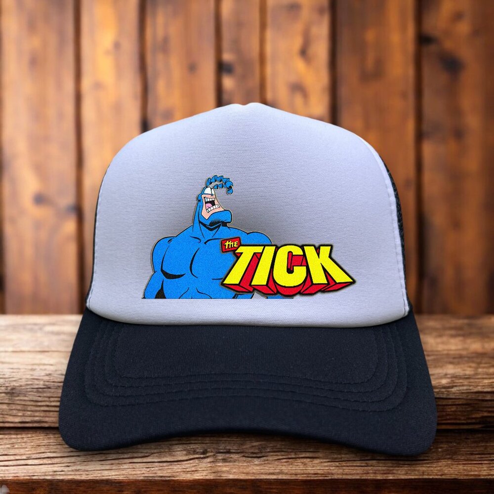 The Tick Mens Trucker Hat Black Snapback 90s Cartoon Baseball Cap